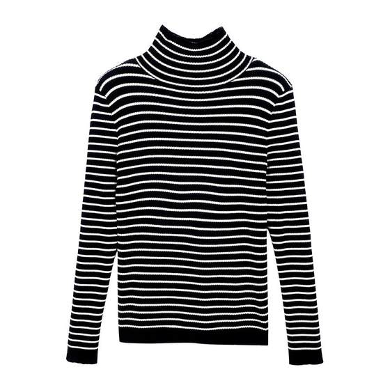 Packing collar sweater, jacket jacket autumn and winter new foreign -high collar, repair bottom shirt thick sweater women's clothing
