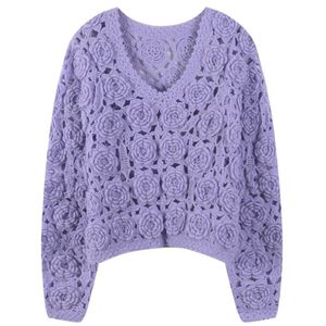 
Fashionable design hollow knitted sweater for women 2026 new spring loose outer wear pullover small fragrance top