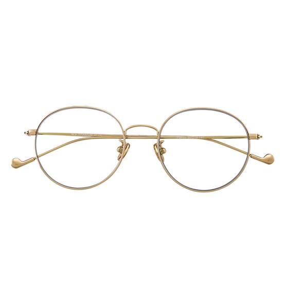 
Ultra-light pure titanium anti-blue light anti-radiation fatigue glasses frame gold wire myopia can match the degree of male professional glasses for women