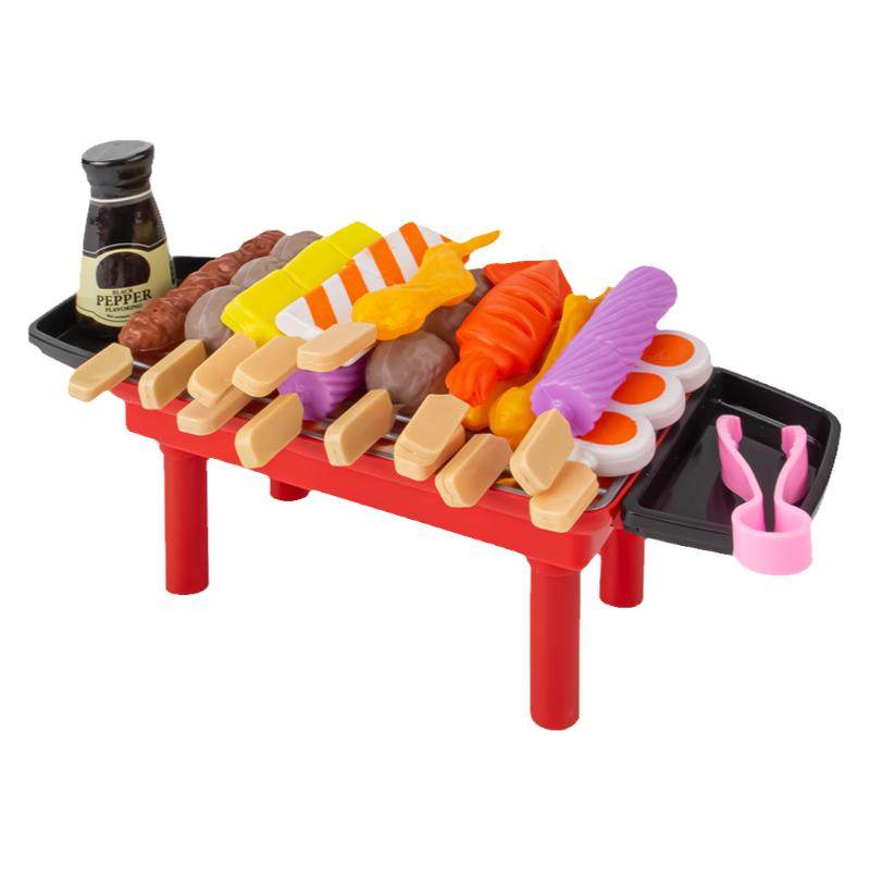 Barbacoa Infantil De 2 Pisos Con Luces, Sonido Y Humo Realista, Juego De Cocina De 18 Piezas Para Niños Y Niñas +3 Años