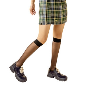 Yongchun summer calf socks thin anti-hook wire pressure to make black stockings mid-tube stockings core wire JK half-tube stockings