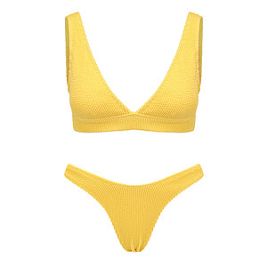 
Yukari swim deep V with breast pad sexy split swimsuit for women high waist bikini swimsuit 2026 new summer