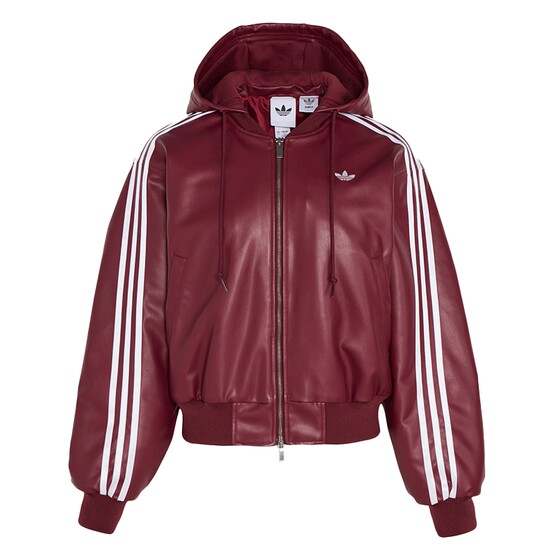 
Adidas Clover Women's 2025 Winter New Leather Windproof Warm Sports Hooded Cotton Jacket