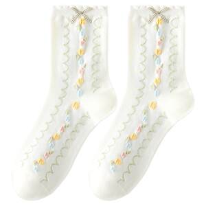 
Women's Socks Women's Spring Fun Mid-Tube Socks Summer Women's Socks 2026 New Hot Style Cotton Socks with Small Leather Shoes