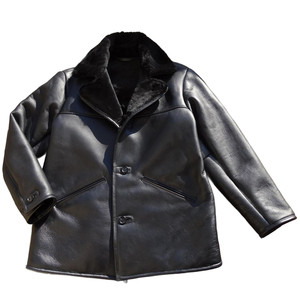 
Foreign trade export American retro rancher Australian original ecological sheepskin all-in-one medium warm genuine leather jacket for men and women