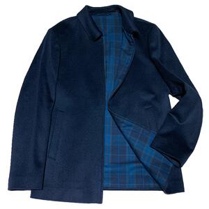 New pure wool woolen coat men's business lapel casual fashion zipper jacket eggplant coat jacket
