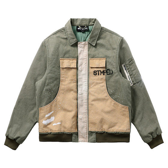 
Yuxi original innovative high-end men's clothing, Zhufan denim velvet liner jacket casual warm winter jacket A8