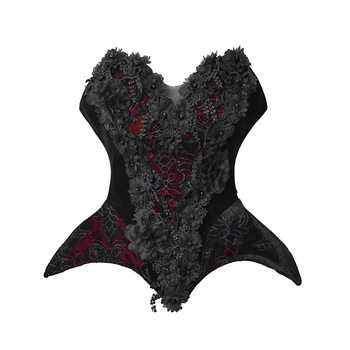 Blood supply original castle thriller scarlet gothic velvet corset tube top Christmas and winter