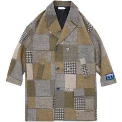Moditec Baijia Cloth Spliced ​​coarse Woolen Coat Thickened Windbreaker Jacket