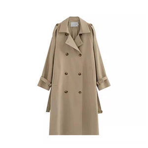 Korean version of tall children's British extended version windbreaker jacket for women 2025 spring and autumn high-end super long coat
