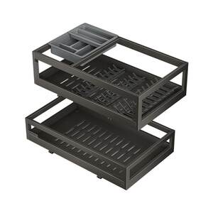 
Four Seasons Mugola Basket Kitchen Cabinet 304 Stainless Steel Double-Layer Drawer Bowl Rack Storage Dish Rack Cabinet Bowl Basket