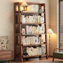 Solid Wood Bookshelf Floor-Standing Storage Rack Student Children's Simple Multi-Layer Bookcase Home Living Room Bedroom Wall Storage Rack