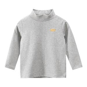 27kids Tide brand children's clothing autumn and winter boy base shirt baby long -sleeved T -shirt half -high -necked elastic Laika cotton