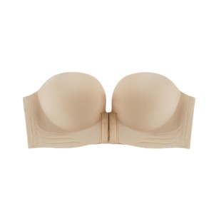 Front buckle strapless underwear for women, women's non-slip gathering, small breasts, large invisible strapless bra, beautiful back support bra, thickened
