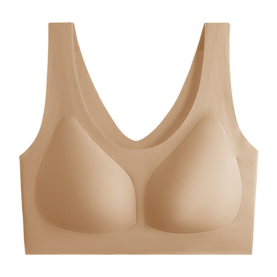 
Liquid foundation invisible traceless red underwear women's thin large breasts show small breasts push-up and side breasts anti-sagging bra