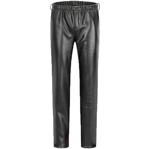 Leather pants men with velvet thick work pants windproof waterproof and anti -anti -moisture locomotive riding wear -resistant labor protection loose waist leather pants