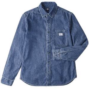 Lee standard version lapel classic workwear design men's long-sleeved denim shirt daily casual trend LMT009