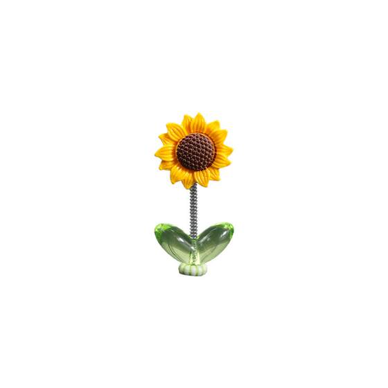 Cute shaking head -to -sunflower car ornaments to cure fresh flowers, car mid -range console rearview mirror jewelry swing
