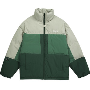 GUUKA contrasting high neck cotton jacket men's winter thick mountaineering suit mountain series outdoor couple's bread jacket loose fit