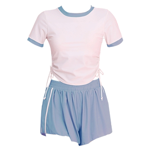 Women's summer splits to make them look slim and conservative in their belly 2024 new hot style beach vacation small breast flat angle sports swimsuit