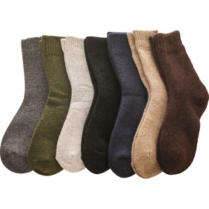 In autumn and winter plus velvet thick men's wool socks, warm super thick mid -tube towel long socks, women's winter socks