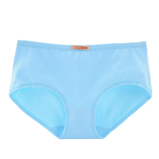 5 packed mid -waist cotton underwear sexy all -cotton fabric non -antibacterial fat MM ladies increase the size of 100%