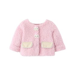Children's lamb wool coat 2025 new baby plus fleece
