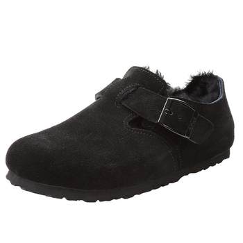 Devo's woolen fur shoes plus velvet warm autumn and winter cotton shoes