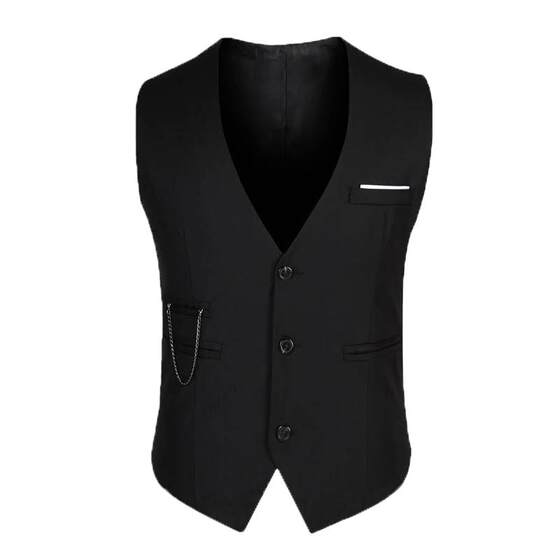 Spring and Autumn Men's suit vest men's thin personality Korean version of slim -fitting professional suit horse clip men's vest