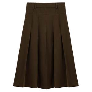 
Tumando Gray Pleated Skirt Women's Long Autumn Interview Suit Long Skirt High Waist Suit Skirt Small Skirt