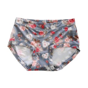 Caitian Ice Silk Underwear Women's Graphene Oxygen Protection Antibacterial Crotch Sexy Milk Silk Printed Women's Large Flat Corner Pants