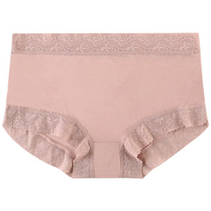 3 100%mulberry silk real silk panties female middle waist in summer thin air -breathable laceless laceless wrap hip flat horn shorts
