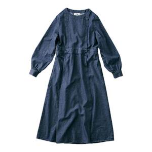 
Sunny Kula/Sunny clouds pure cotton retro style denim dress elastic waist long skirt