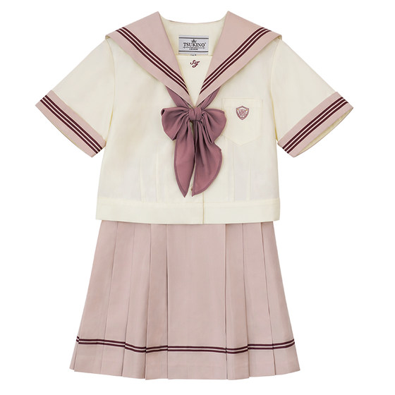 
[Yue Ye HOUSE] *Shuji Gao*Original gentle cream yellow body rose pink three Japanese short-sleeved JK summer suit