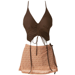 WESWIM swimsuit female 2024 new split skirt backbone Bikini pear -shaped figure pure desire small breasts sea hot spring
