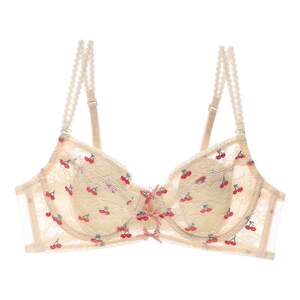 
Six rabbits with small cherry underwear for women with small breasts gathered together to show cup bra with thin lace sweet style girl's bra