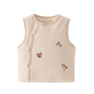 
Children's vest autumn and winter quilted warm baby tops children's vests for men and women thickened embroidered vests