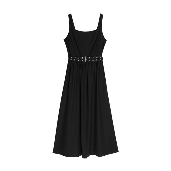 
[Retro Little Black Skirt] MSLAN25 Early Spring MIU High Waist Strap Mid-length Dress MGAT340