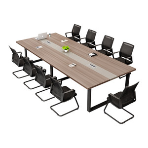 
Office conference table simple modern aluminum alloy wire box negotiation reception table and chair combination conference long table office furniture
