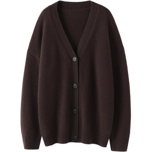 
Qi Chao's second-eyed beauty! Big gram thickened cashmere cardigan for women pure cashmere sweater knitted cardigan jacket winter