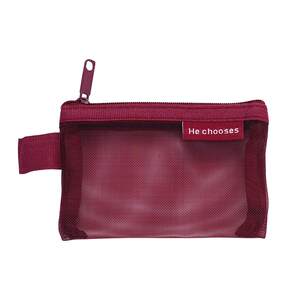 
Transparent mesh storage bag retro color coin wallet package card small bag key bus card lipstick cosmetic nylon portable large capacity fashion mini ID card bag data cable headphones women