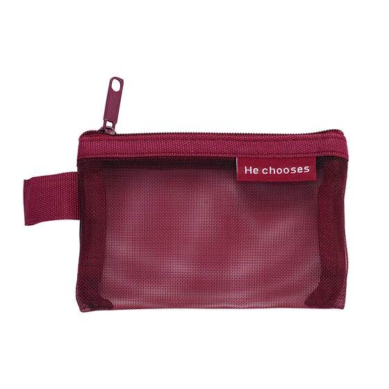 
Transparent mesh storage bag retro color coin wallet package card small bag key bus card lipstick cosmetic nylon portable large capacity fashion mini ID card bag data cable headphones women
