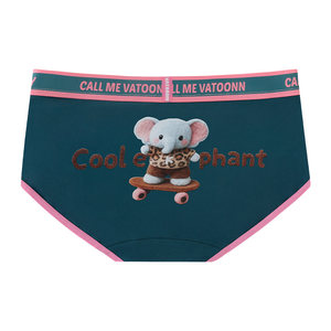 
Cute animal print women's combed cotton large size briefs, simple, skin-friendly, breathable, mid-waist, tummy-tightening, butt-lifting, fully wrapped