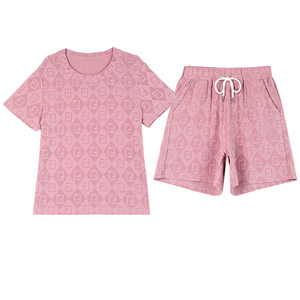 
Ice silk quick-drying fashion shorts five-quarter pants sports suit for women 2024 new summer casual two-piece set for women