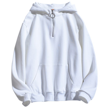 
American bf semi-zipper plus velvet thickened sweatshirt