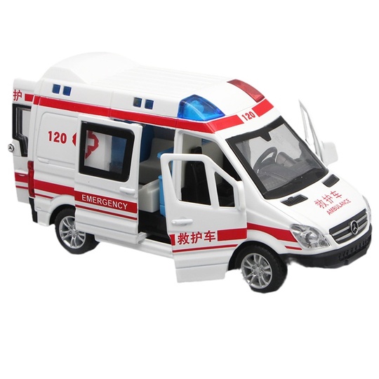 Cadeau Enfant Sonore Voiture Jouet D'ambulance En Alliage Avec Fonction Sonore Et Lumineuse Pour Enfant - YOSOO Voiture Ambulance Jouet