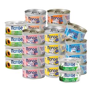 
Monge imports cat wet food snack cans nutritional supplement canned cat 24 cans full box high protein cat food
