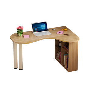 Nordic Modern corner learning desktop computer desk with book shelf cabinet combination desk diagnosis and treatment desk curved desk
