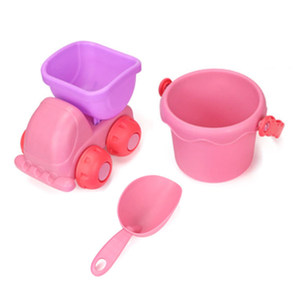 
Children's beach toy car set, sand dug at the seaside, sand playing tool, shovel, baby bathing, play soft glue, small water bucket
