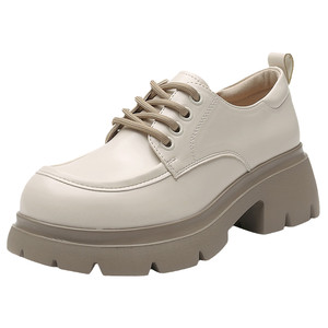 Dadong white commuter loafers for women spring 2026 new women's shoes increased British style small leather shoes thick sole shoes